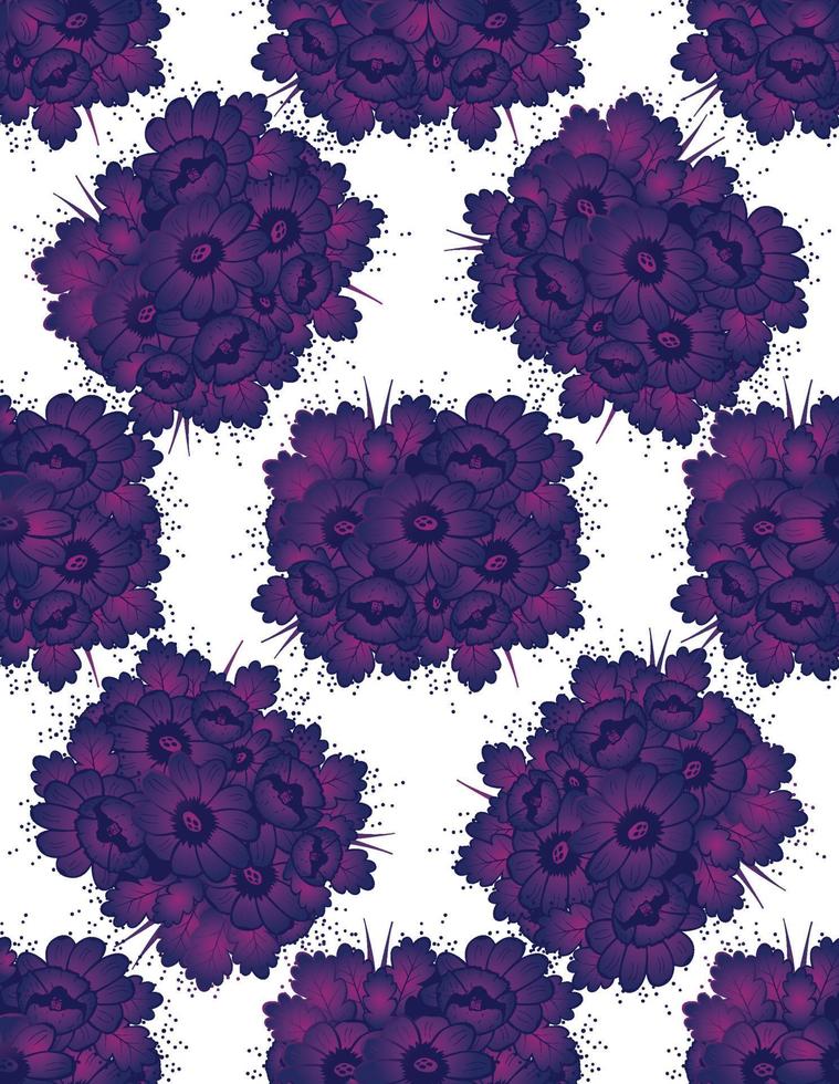 patroon met het tekenen van violette bloemen. vector