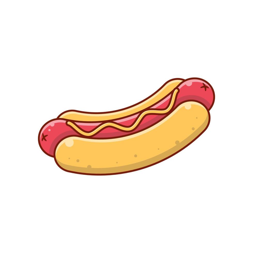 hotdog vector pictogram geïsoleerd op een witte achtergrond