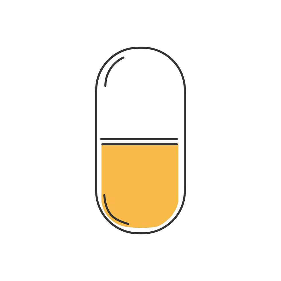 stijlvolle dunne lijn pil pictogram geïsoleerd op een witte achtergrond - vector