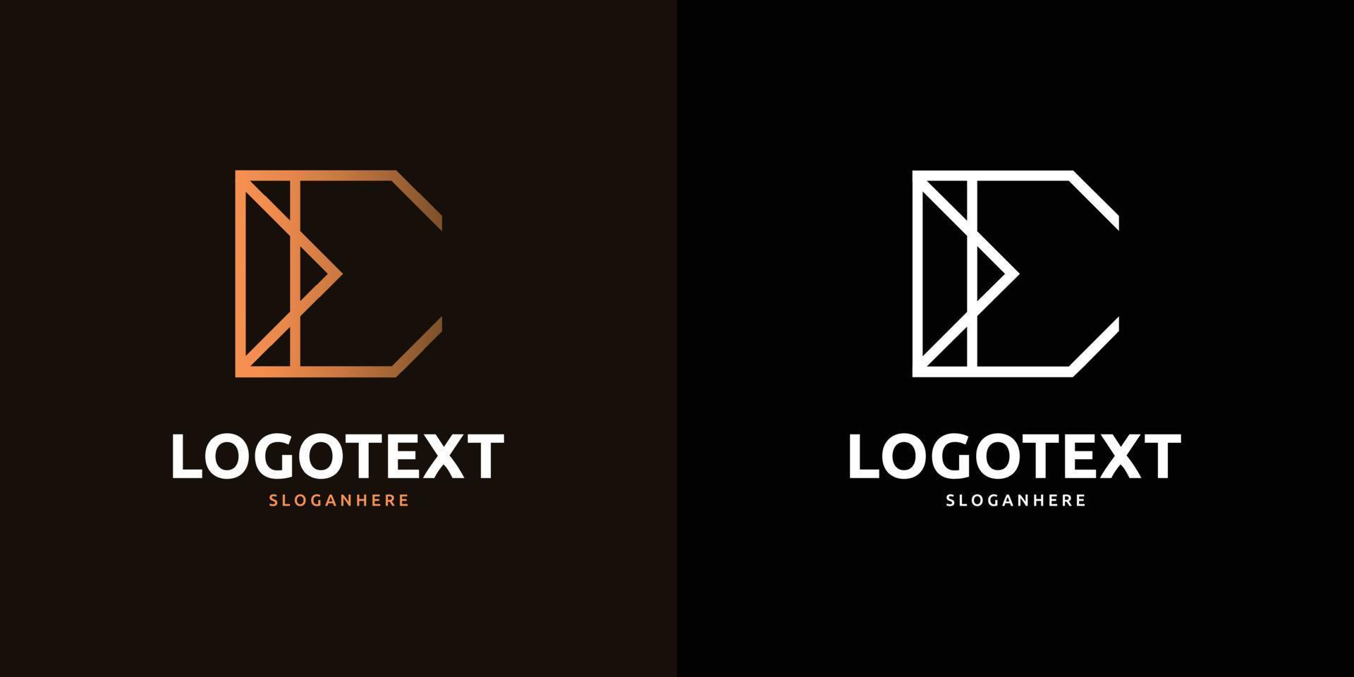 e letter gouden logo abstract ontwerp op donkere kleur achtergrond, e alfabet logo vector