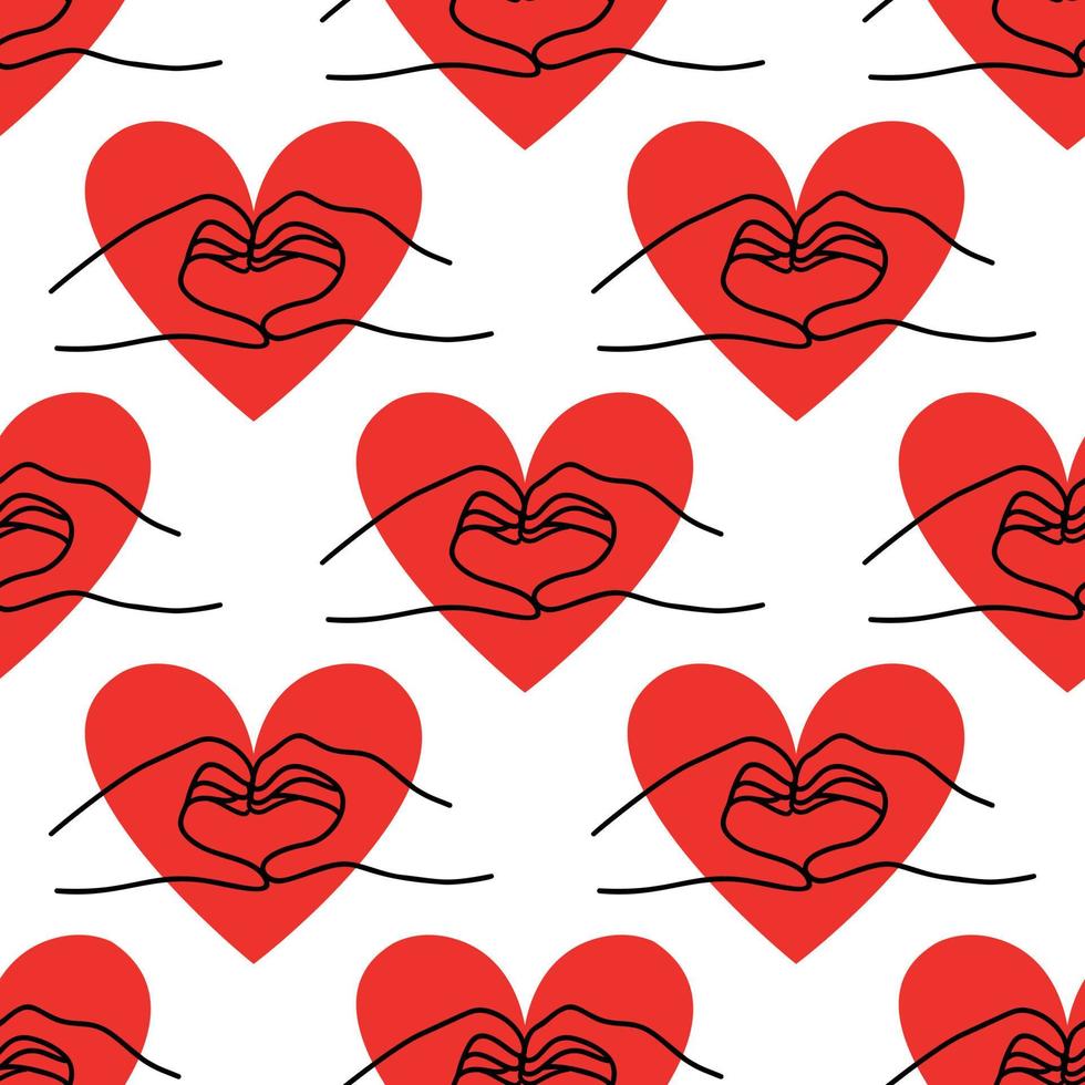 patroon met een hart in de vorm van hands.valentines day design vector
