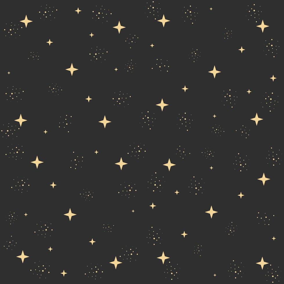 naadloos patroon met nachtelijke hemel en sterren vector