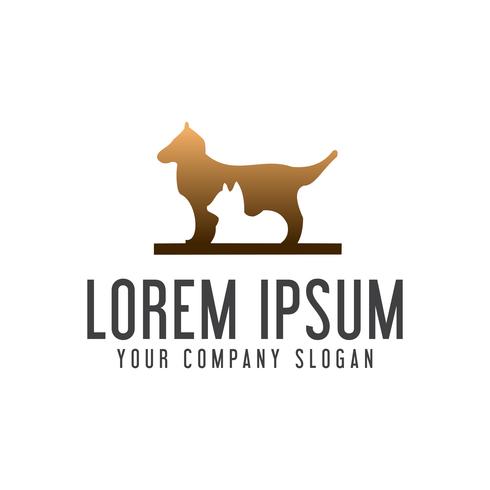 honden- en kattenlogo. dierlijke huisdier zorg logo ontwerpsjabloon concept vector