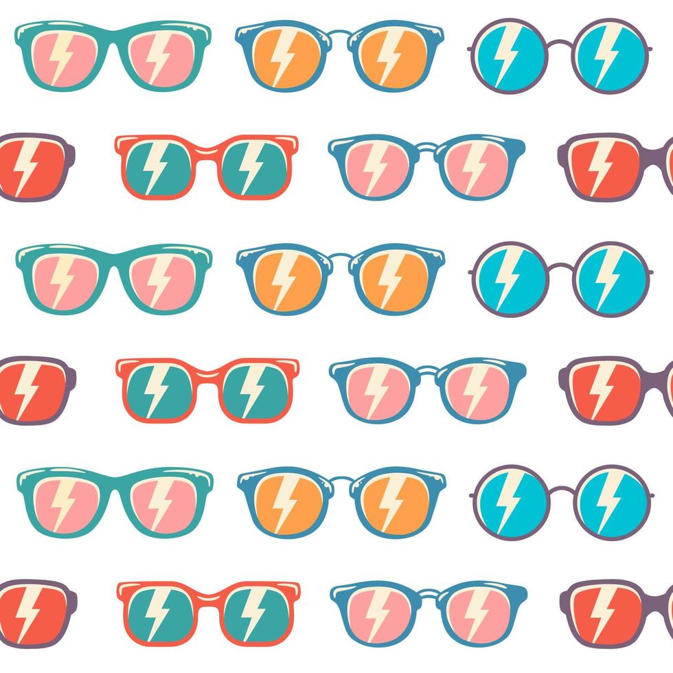 naadloze patroon achtergrond zonnebril met kleur vector