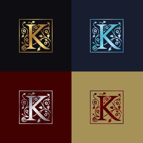 Letter K decoratieve logo vector