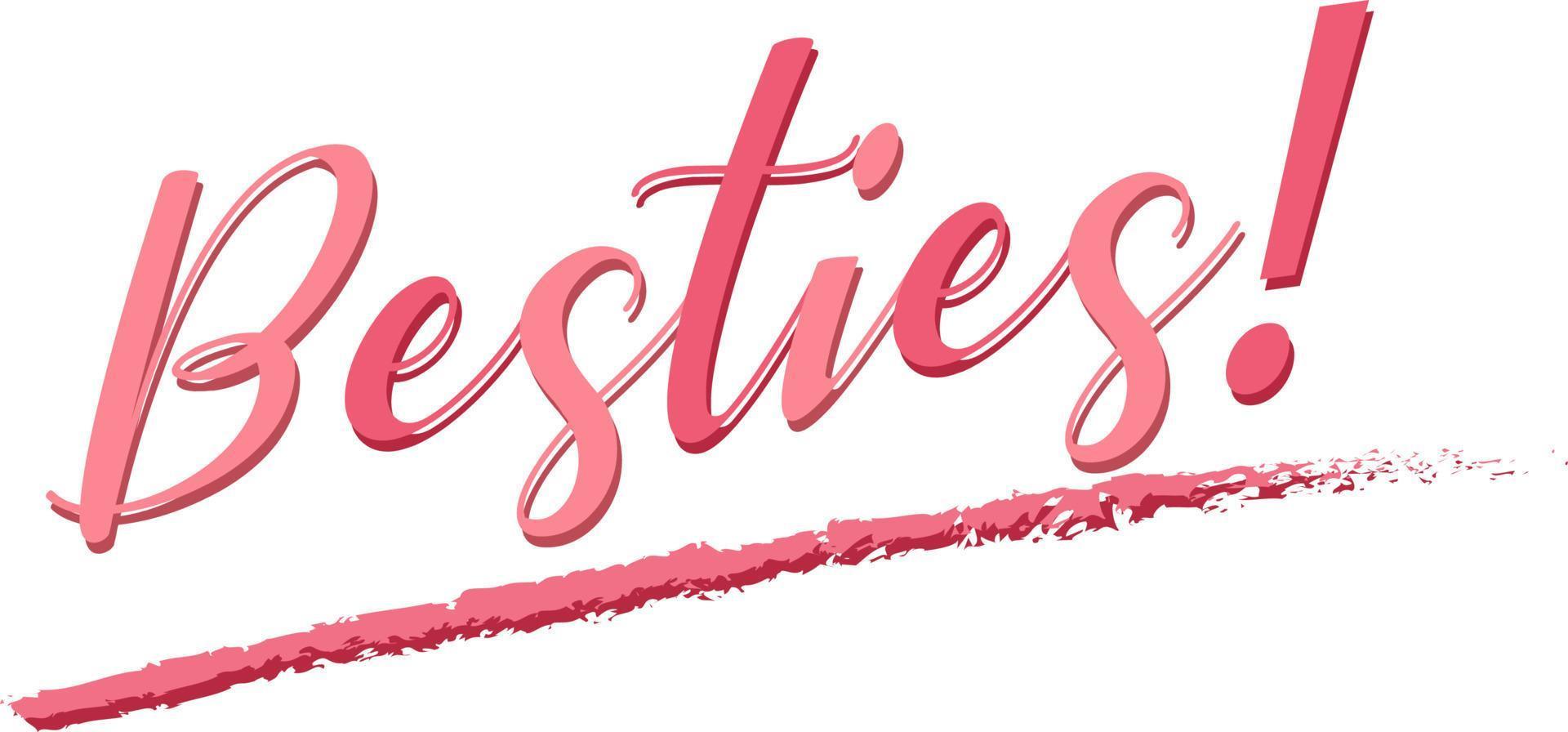 besties woord logo op witte achtergrond vector