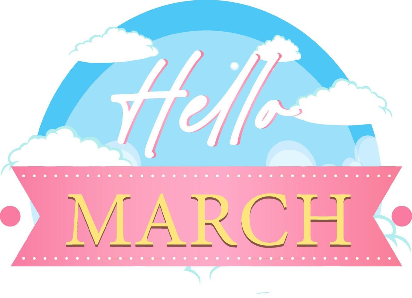 woordontwerp voor hallo maart vector