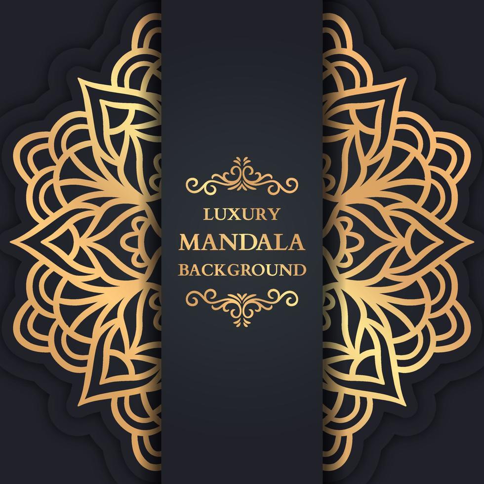 luxe mandala achtergrond met gouden arabesque vector