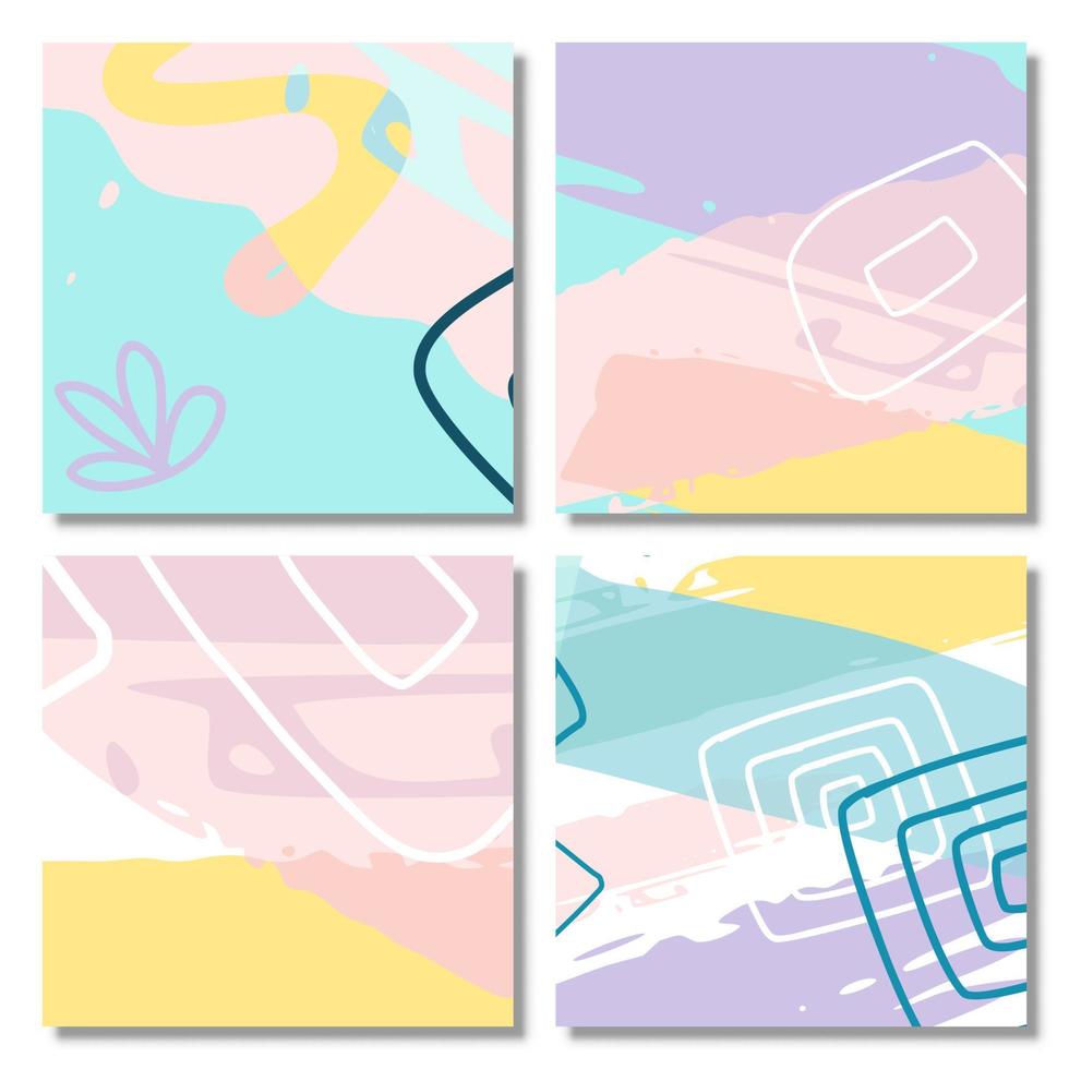 set van abstracte vorm achtergrond memphis pastel kleur vector