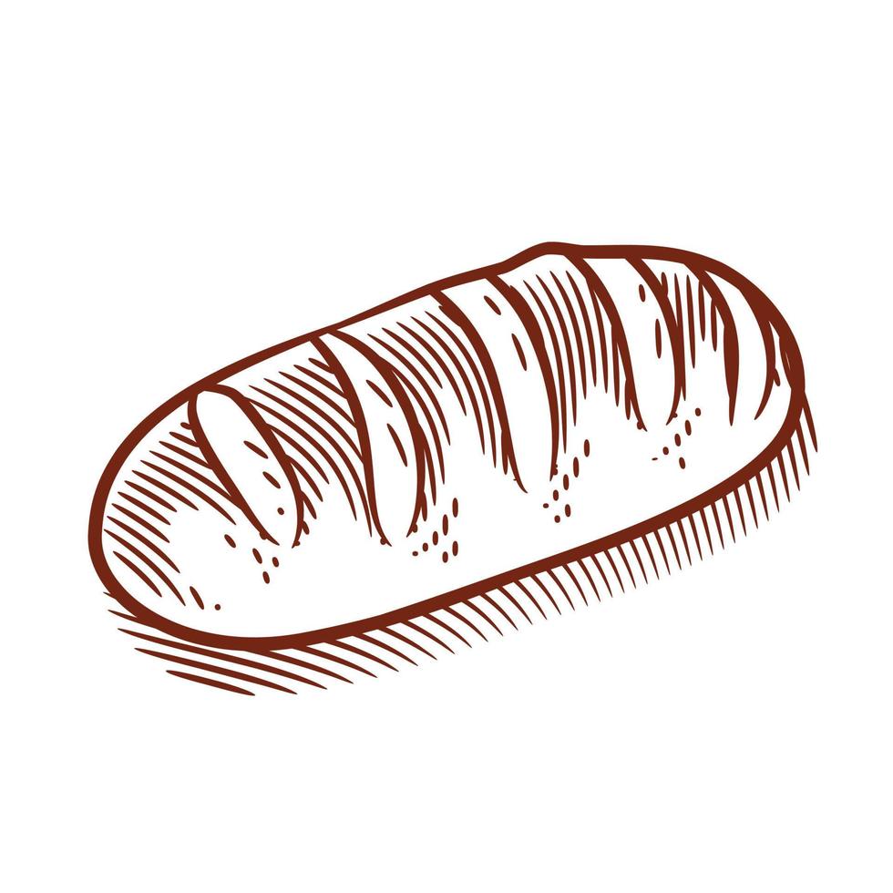 hand getrokken brood en bakkerij vector illustratie lijntekeningen
