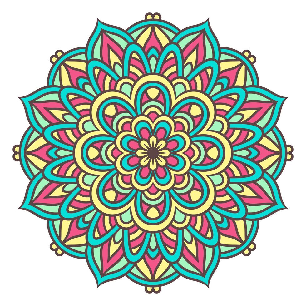 etnische mandala ronde ornament patroon met kleurrijke vector