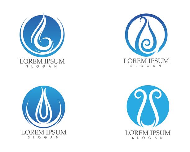 Waterdruppel natuur logo en symbolen sjabloon pictogrammen app .. vector