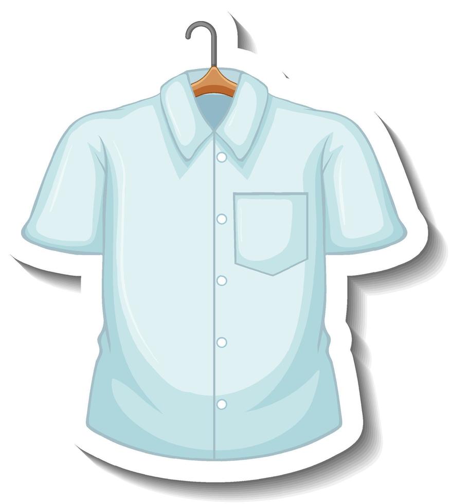 sticker felblauw overhemd met kleerhanger vector