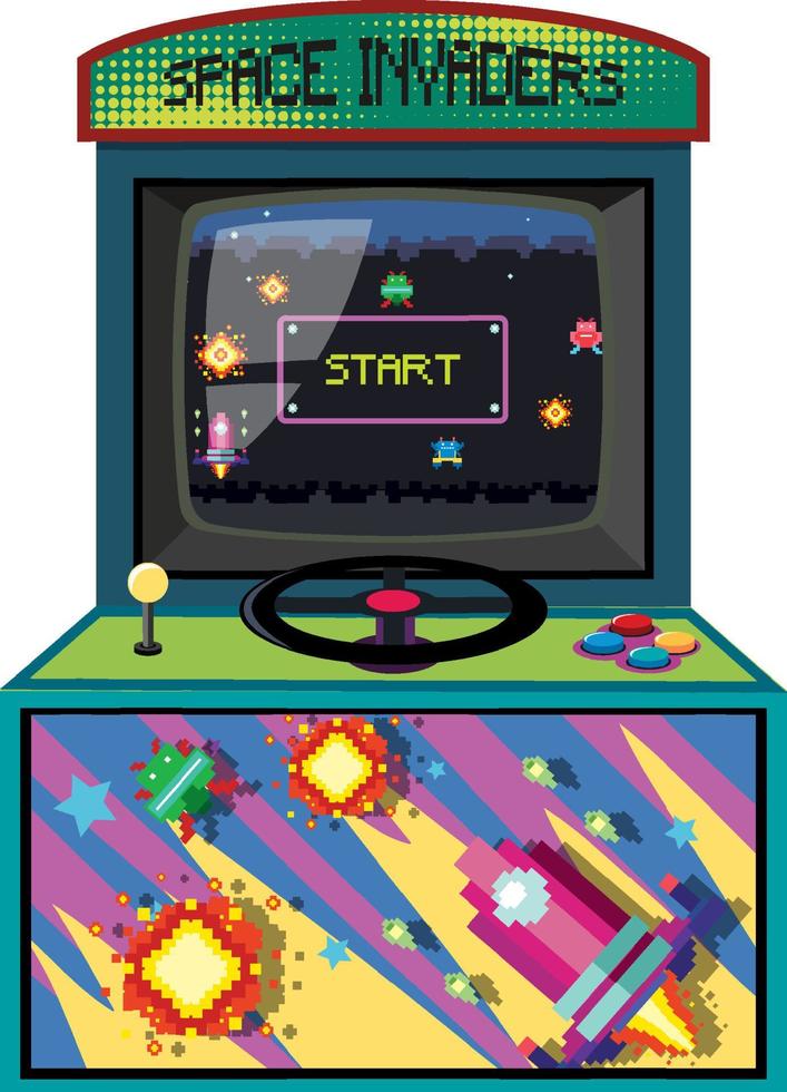 retro arcadekast geïsoleerd op witte achtergrond vector