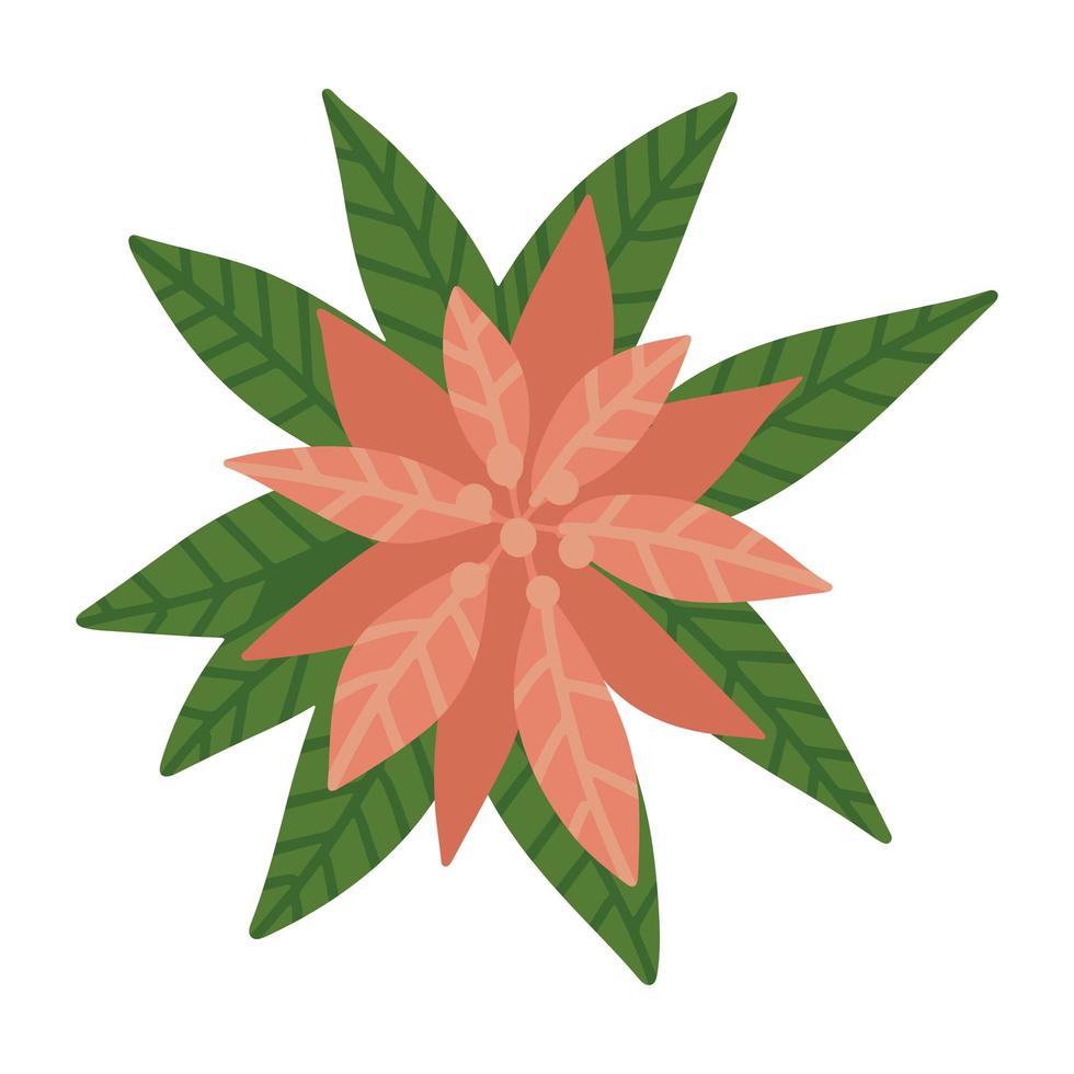 kerstster enkel element. uit de vrije hand geïsoleerde bloem. platte vectorillustratie. slechts 5 kleuren - gemakkelijk opnieuw te kleuren. vector