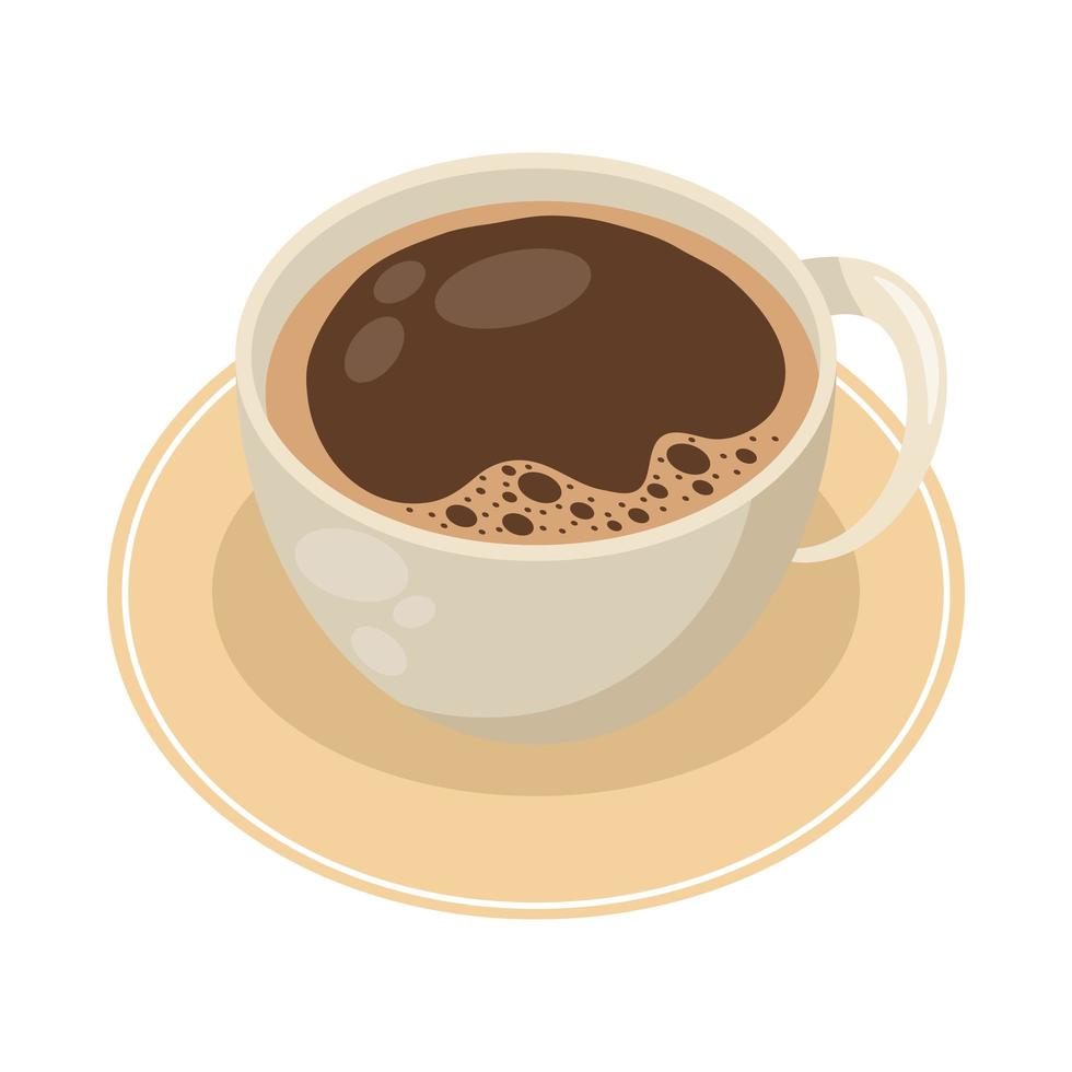 koffiekopje in schotel vector