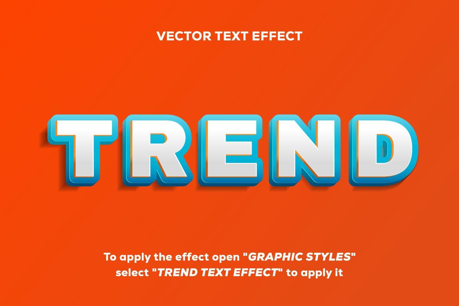 trendteksteffect met 3D-stijl volledig bewerkbaar vector
