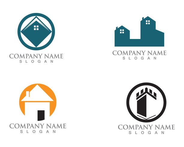 Simple House Home Real Estate-embleempictogrammen vector