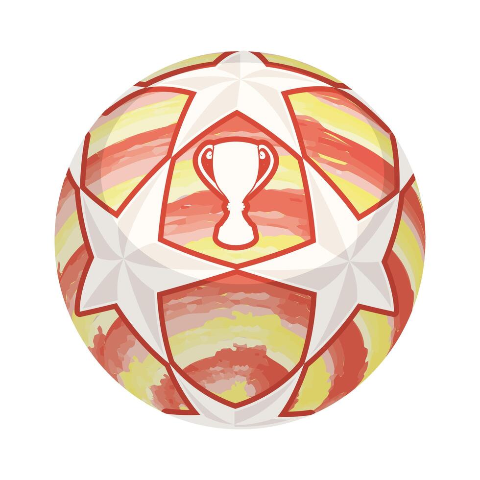 voetbal rode ballon met sterren vector