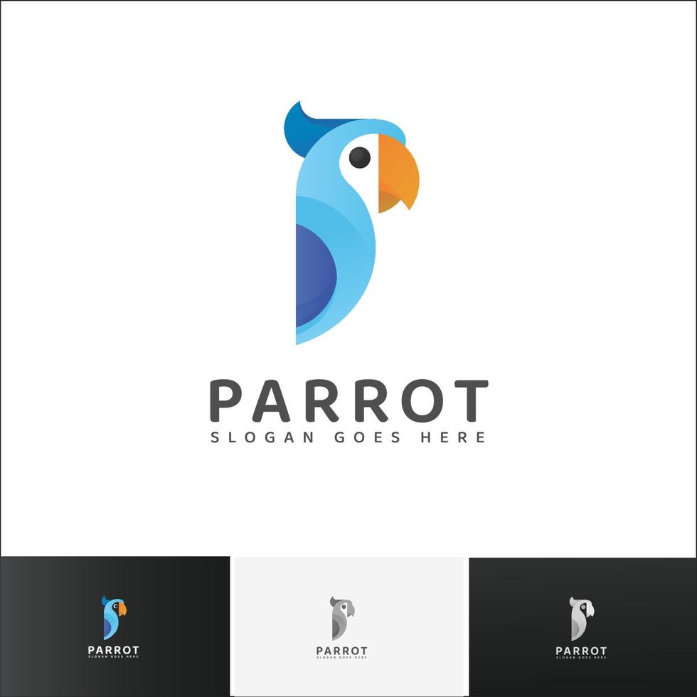 logo met een symbool van papegaai vormde een goed symbool vector