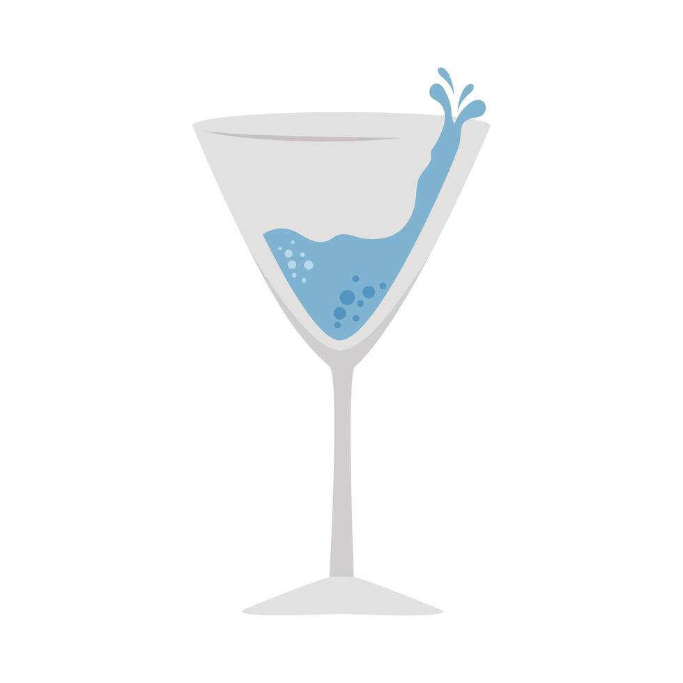 blauwe cocktailbeker vector