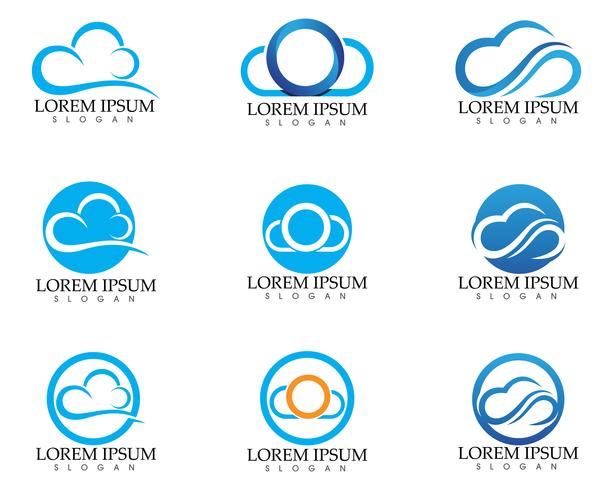 Cloud logo template vector illustratie ontwerp pictogrammen