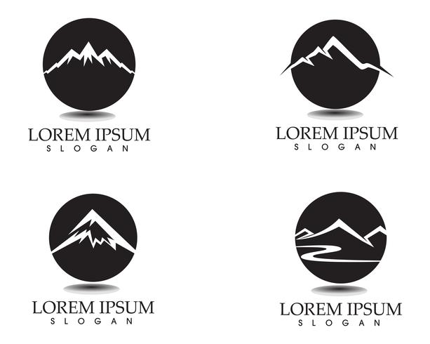 Berg natuur landschap logo en symbolen pictogrammen sjabloon vector