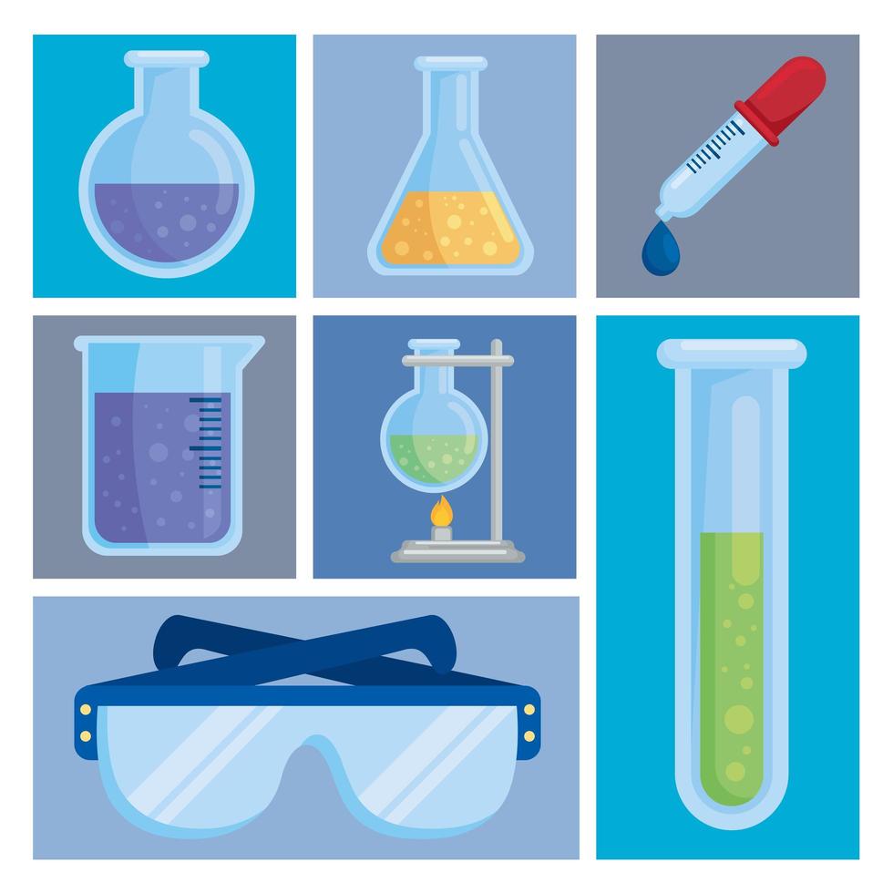 iconen van laboratoriumchemie vector