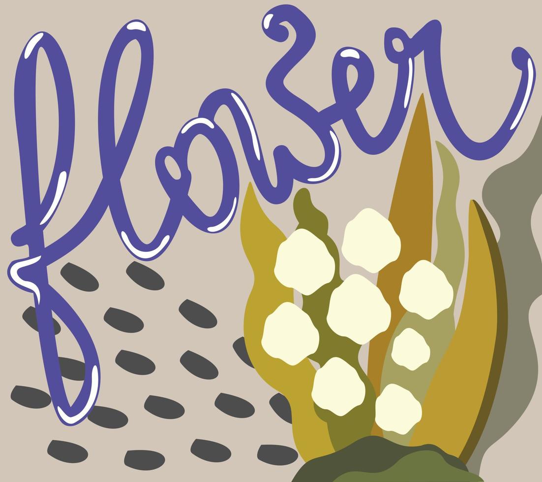 bloem belettering. vector lente concept.