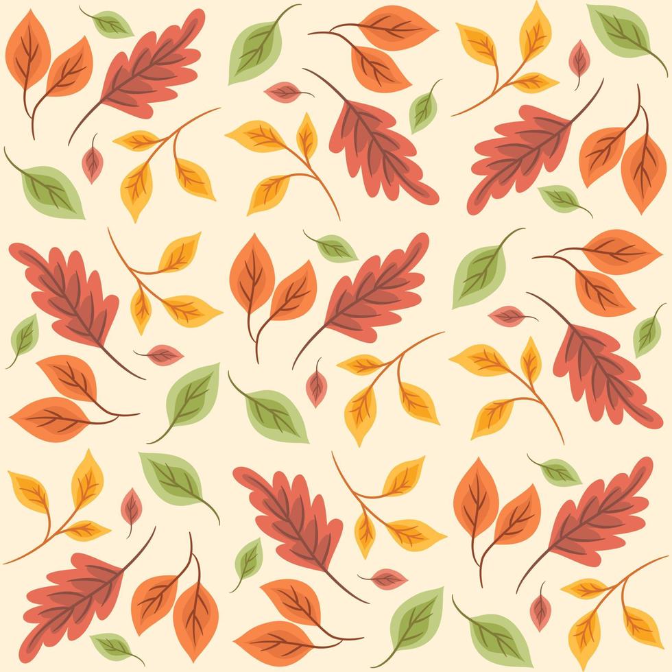 abstract bloemen naadloos patroon met herfstbladeren vector