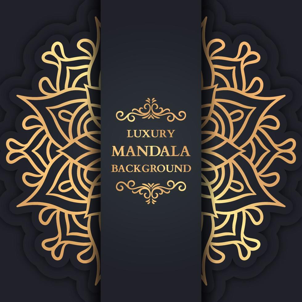 luxe mandala achtergrond met gouden arabesque vector