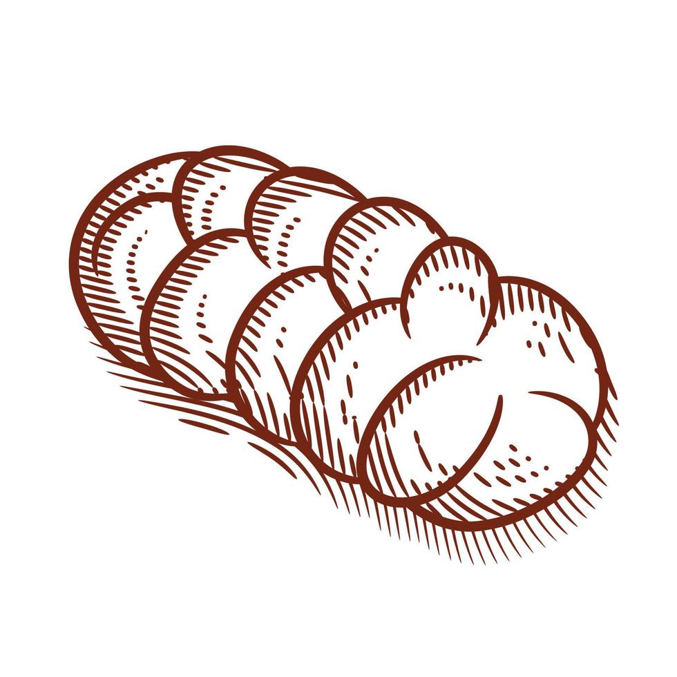 hand getrokken brood en bakkerij vector illustratie lijntekeningen