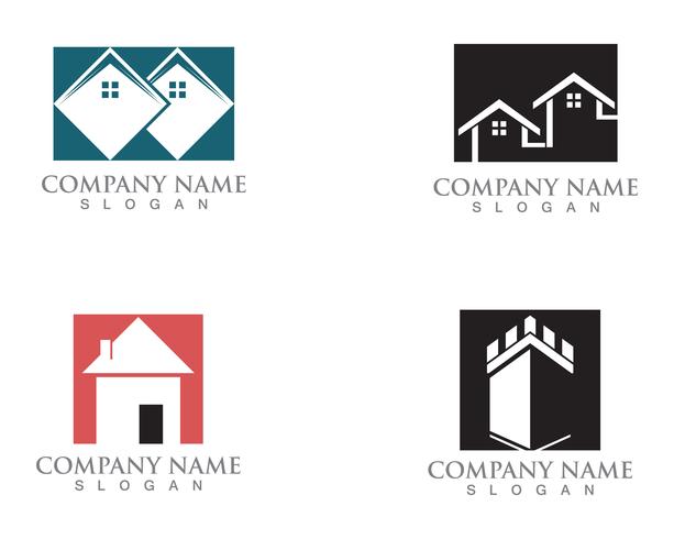 Simple House Home Real Estate-embleempictogrammen vector