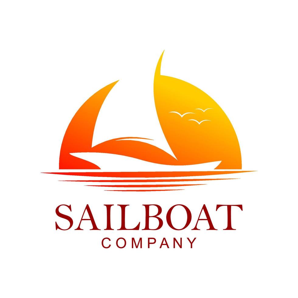 zeilboot logo ontwerp inspiration.modern design.vector illustratie concept vector