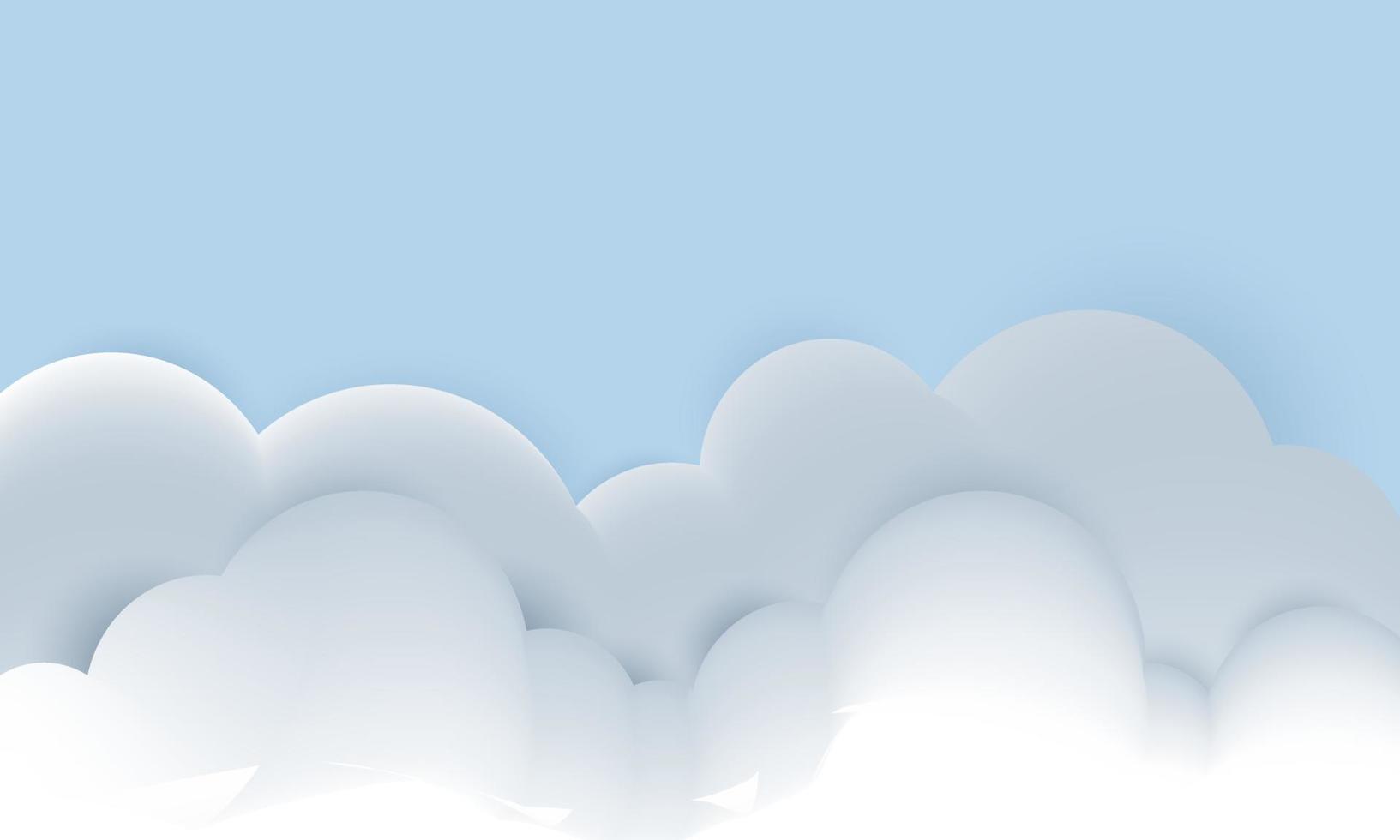 ontwerp creatieve witte 3d wolken geïsoleerd op blauwe illustratie vector