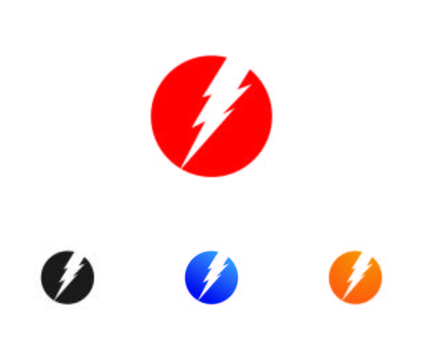 bliksem pictogram, logo en symbool vector