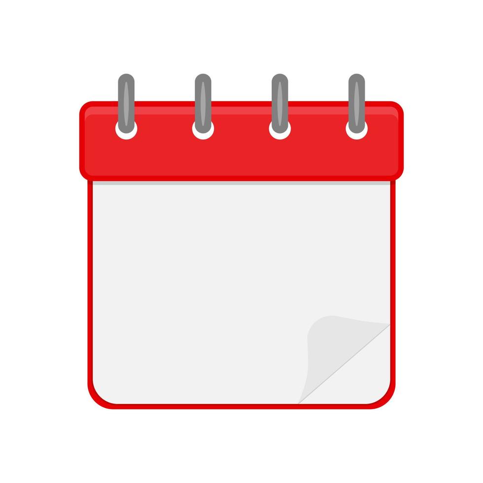 lege kalender bladsjabloon. rood feestelijk datumconcept. vector