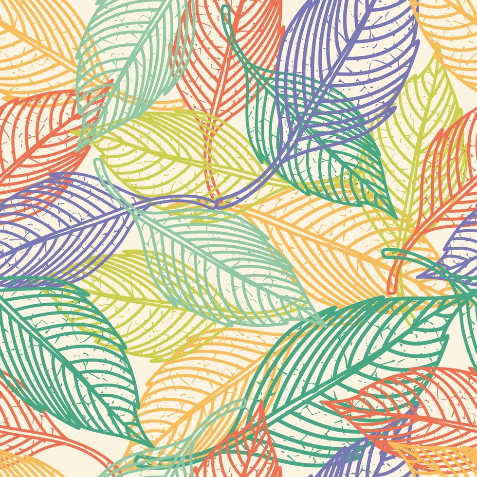 kleurrijk abstract blad naadloos patroon vector