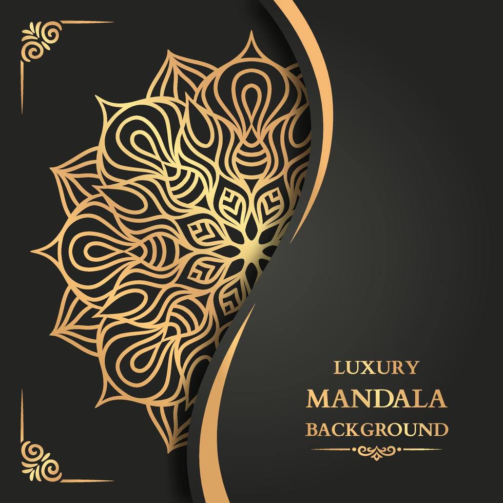 luxe mandala achtergrond met gouden arabesque vector