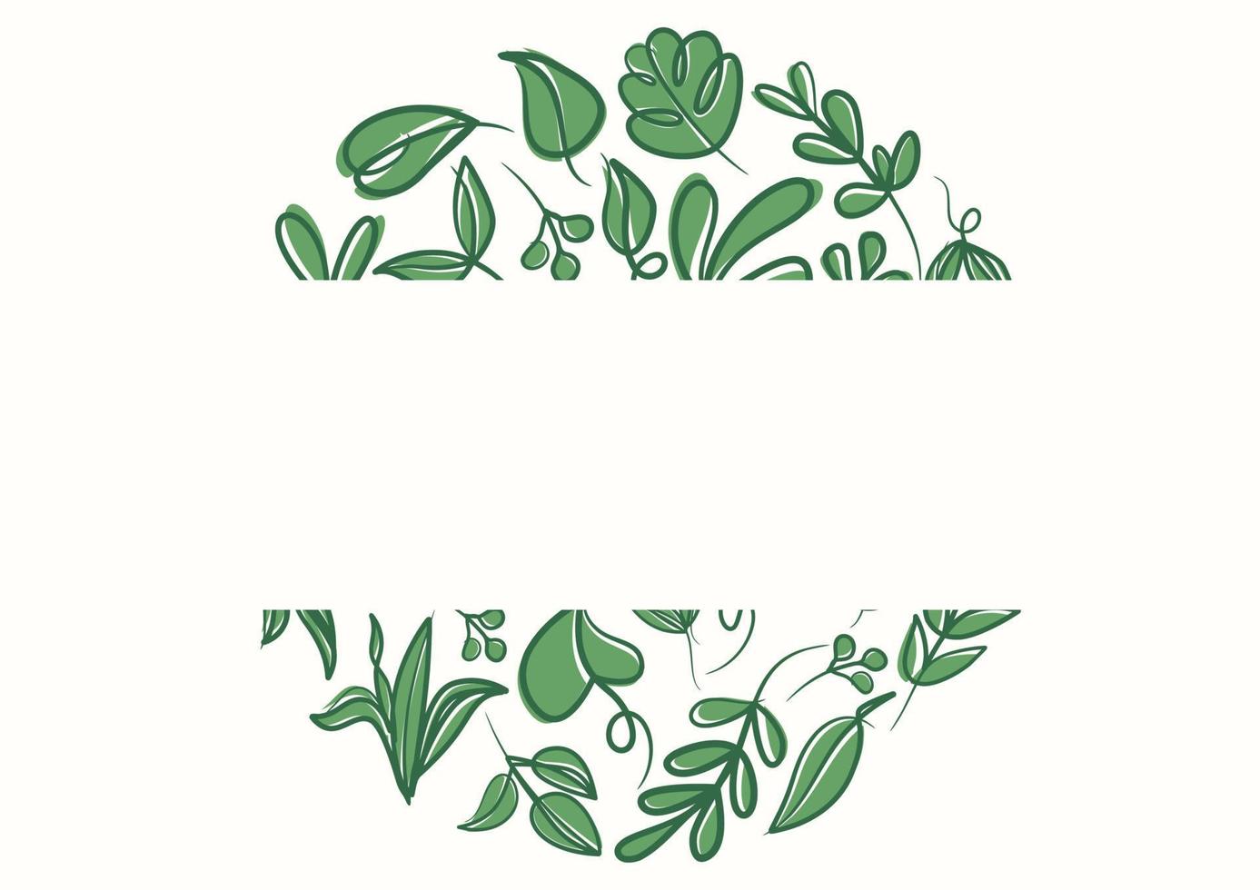 botanische groene bloemen bladeren achtergrond met kopie ruimte voor tekst vector