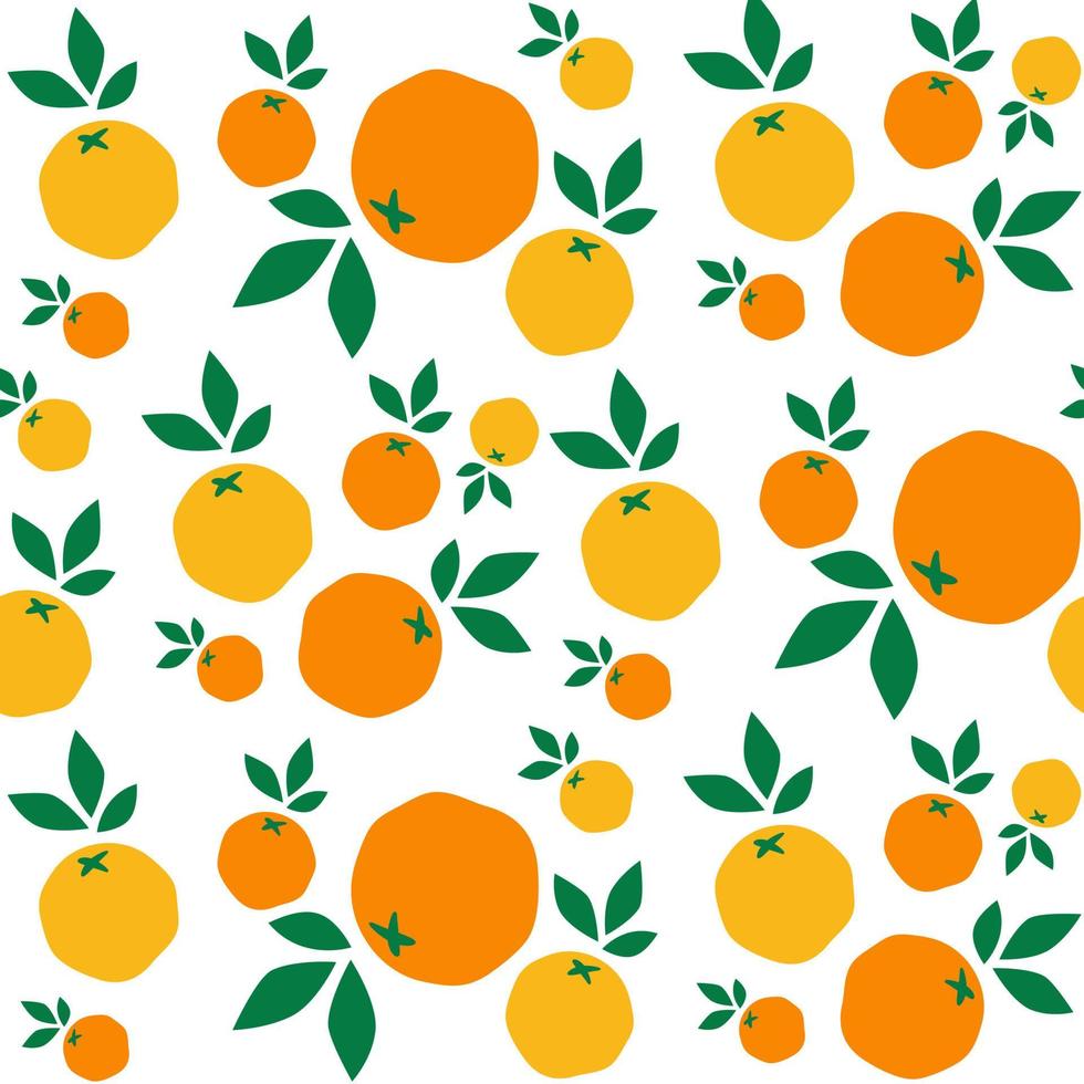 tropisch naadloos patroon met oranje fruit vector