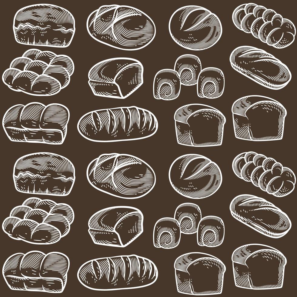 brood en bakkerij naadloos patroon vector