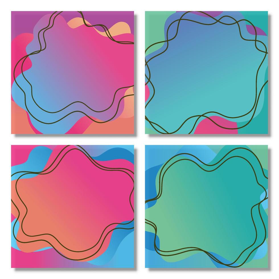 set van abstracte vloeibare vorm vloeiend ontwerp, abstracte moderne afbeelding vector