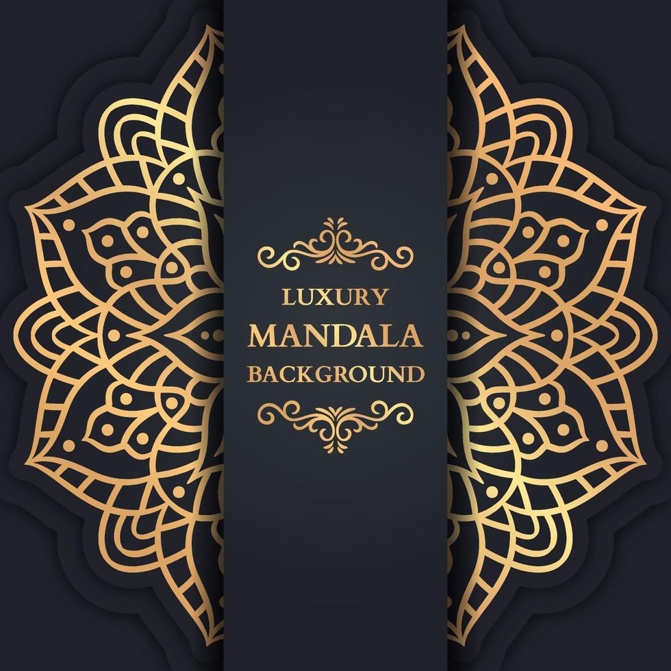 luxe mandala achtergrond met gouden arabesque vector