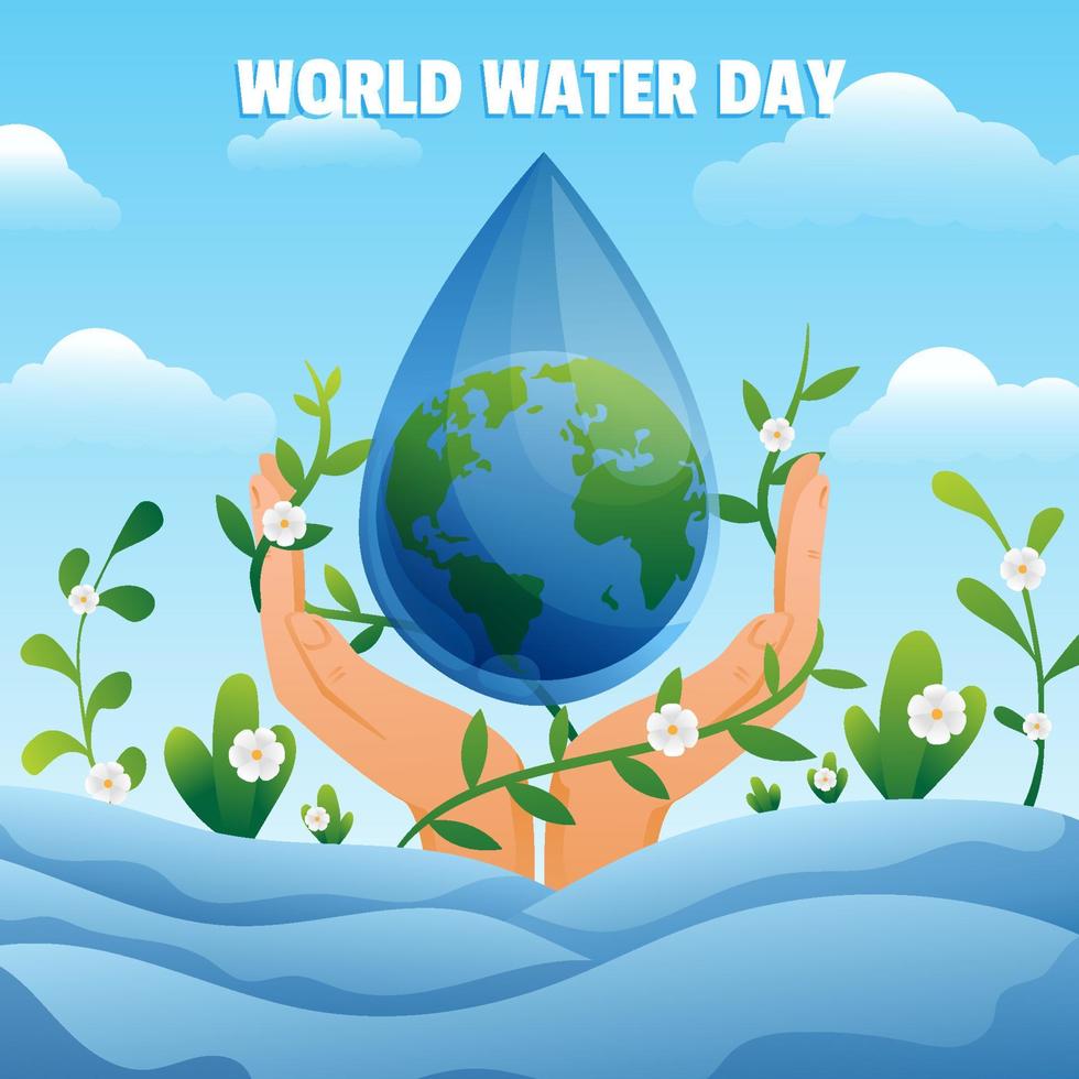 wereld water dag achtergrond vector