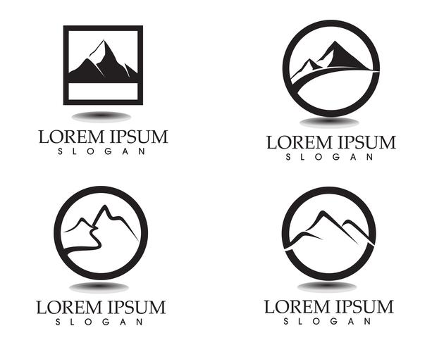 Berg natuur landschap logo en symbolen pictogrammen sjabloon vector