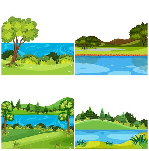 Set van natuurlandschap vector