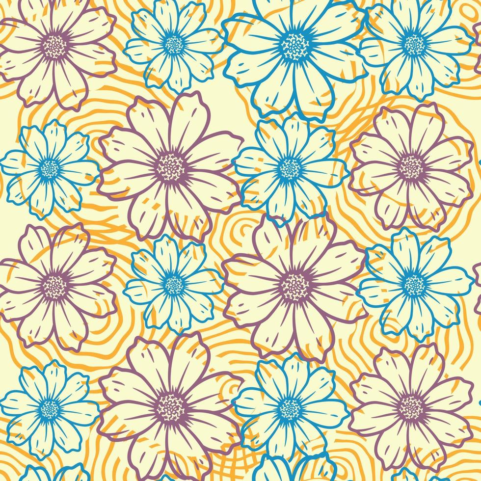 abstracte bloemen naadloze patroonachtergrond vector