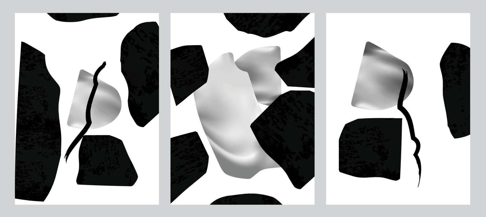 abstracte vormen nordic verf print set. scandinavische stijl poster achtergrond collectie. minimalistische eigentijdse ontwerp vectorillustratie voor wanddecoratie, home gallery, ansichtkaart, brochure cover vector