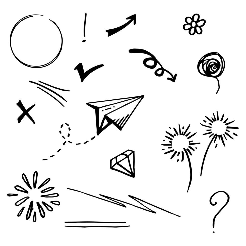 doodle element vector set, voor conceptontwerp.